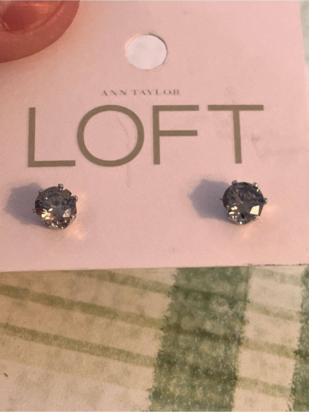 Ann Taylor Clear Crystal Stud Earrings